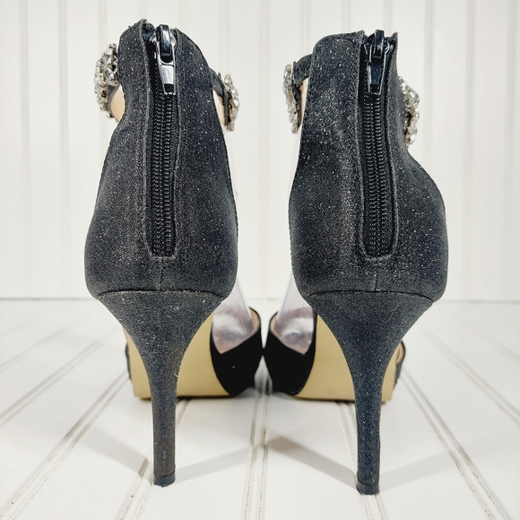 Badgley Mischka American Glamour Ankle Rhinestone Open Toe Sandal A 728 - Picture 6 of 15